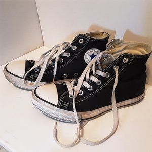 Converse black high top shoes size 3 youth / size 6 women's